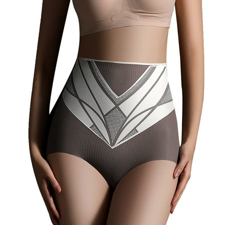 Weikingp Compression Underwear Womenn Tummy Control Panties Women s High Waisted Ice Silk Shaping Underwear With Abdomen And Buttocks Shaping UnderwearSeamless Shapewear For Women Brown XL Clearance