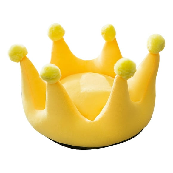 Cama para gatos de interior, cojín de felpa para mascotas, suave, lavable, cama relajante para mascotas, cama para perros, gatitos, cachorros, gatos y Amarillo