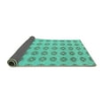 thumbnail image 2 of Ahgly Company Indoor Square Abstract Turquoise Blue Modern Area Rugs, 3' Square, 2 of 4