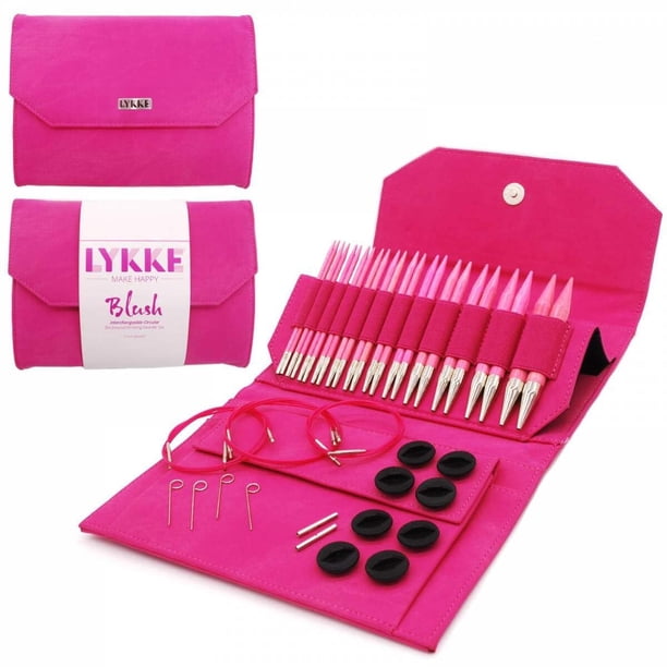 Lykke - Juego de regalo intercambiable con bolsa de tela color fucsia rubor de 5"