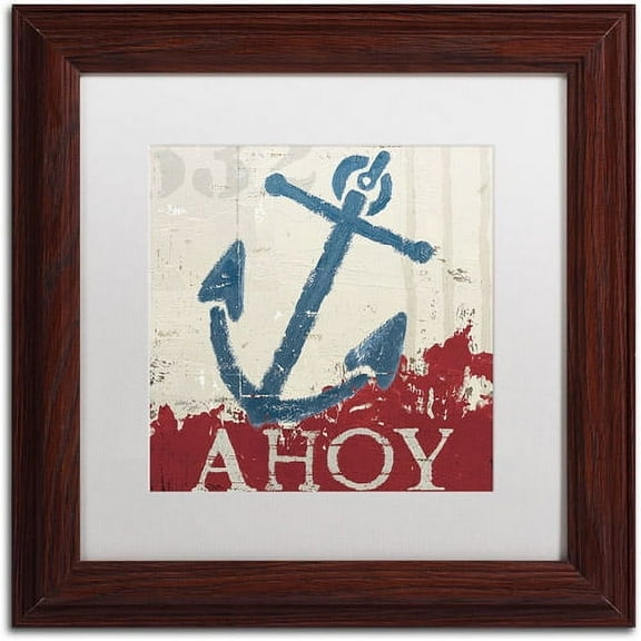 Trademark Fine Art "Nautical IV Red" Canvas Art by Wellington Studio, White Matte, Wood Frame