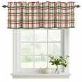 thumbnail image 2 of 2 Pack Valances for Windows, Green Red Checkered Window Valances for Living Room/Bedroom/Bathroom, Farmhouse Christmas Winter Striped Light Filtering Kitchen Curtain Valance 54"W x18" L, 2 of 9