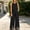 Black, variant on Women 2 Piece Lace Matching Outfit Set, Sleeveless Round Neck Lace Crop Top High Waist Wide Leg Pants with Floral Hollow Hem Casual Party Vacation Tracksuit Wine XL(XL)