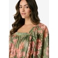 thumbnail image 4 of Roaman's Women's Plus Size Square Neck Lurex Blouse, 4 of 5