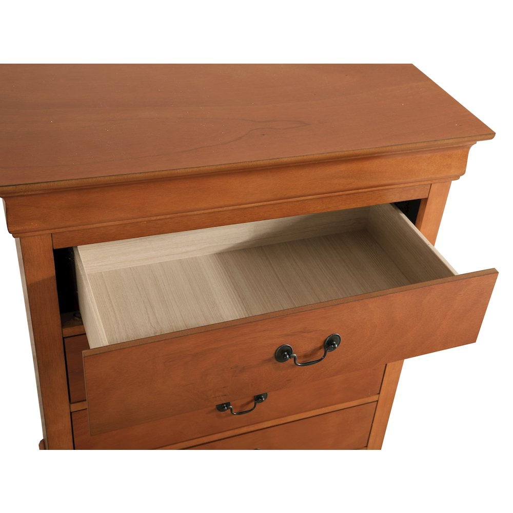 Glory Furniture Louis Phillipe Chest in Oak Color