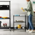 thumbnail image 5 of 2-Shelf Adjustable Heavy Duty Steel Wire Rack Storage Shelving Organizer for Kitchen, Garage, 23.62" L x 13.77" W x 31.49" H, Black, 5 of 7