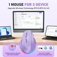 thumbnail image 5 of Meetion Left-Handed Vertical Ergonomic Mouse, Rechargeable, RGB, Purple - for PC/Mac, 5 of 9
