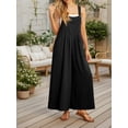 thumbnail image 6 of Cueply Women's Overalls Jumpsuits Casual Loose Adjustable Straps Wide Leg Long Pant with Pockets, 6 of 10