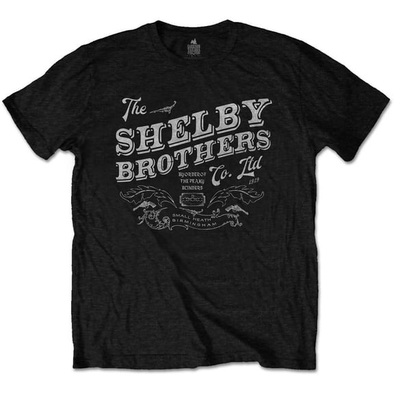 Men's Peaky Blinders The Shelby Brothers Slim Fit T-shirt Small Black