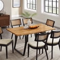 thumbnail image 2 of 60 Inch Dining Table, Black Natural, Wood, Rectangular, Kitchen Cafe Bistro Hospitality Restaurant, Modern Contemporary HB35896, 2 of 12
