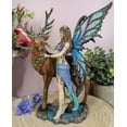 thumbnail image 3 of Butterfly Fairy With Stag Figurine Enchanted Forest Faerie Avalon & Emperor Deer, 3 of 10