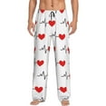 thumbnail image 2 of Picia Heartbeat Symbol Mens Soft Woven Cotton Elastic Waistband Sleep Pajama Pant Lounge Sleep Pant With Pockets And Drawstring-Large, 2 of 9