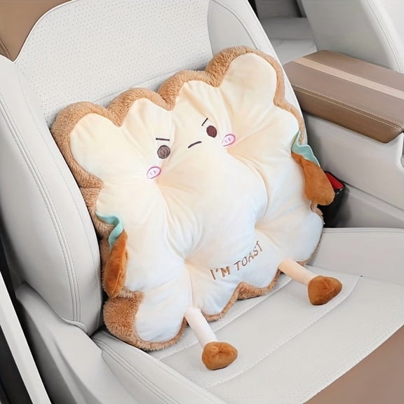Cartoon Toast- Cushion, Comfortable With Polyurethane Material Anti-Fatigue Hand Washable Pillow, For Home Car Office Car , Office Use -
