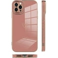 thumbnail image 4 of Compatible with iPhone 12 Pro Max Case Love Heart Plating Electroplate Luxury Elegant Case Camera Protector Soft TPU Shockproof Protective Corner Back Cover iPhone 12 Pro Max Case -Pink, 4 of 12