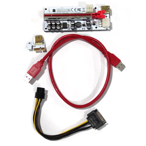 Methold VER012MAX PCI-E Card Cable 1X a 16X 6Pin Extender Reemplazo Adaptador externo Accesorio de extensión para computadora de escritorio Cables de computadora rojo
