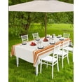 thumbnail image 4 of Fall Outdoor Tablecloth with Umbrella Hole, Farmhouse Orange Stripe Rectangle Tables Zippered Table Cloth Waterproof Tabletop Table Cover Collection for Patio, Garden, Picnic, Camping, Dining, 4 of 6