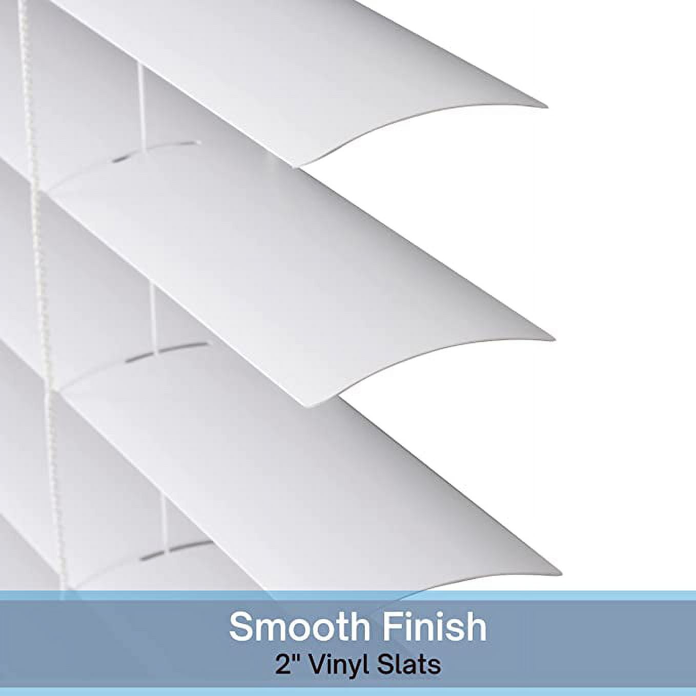 Lotus & Windoware Cordless 2" Vinyl Plus Room Darkening Horizontal Blind, 35" W x 60" L, White, Smooth