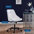 thumbnail image 5 of Computer Work Desk Swivel Tufted Chair, Faux Vegan Leather, Black White, Modern Contemporary Urban Design, Home Business Office Furniture, 5 of 9