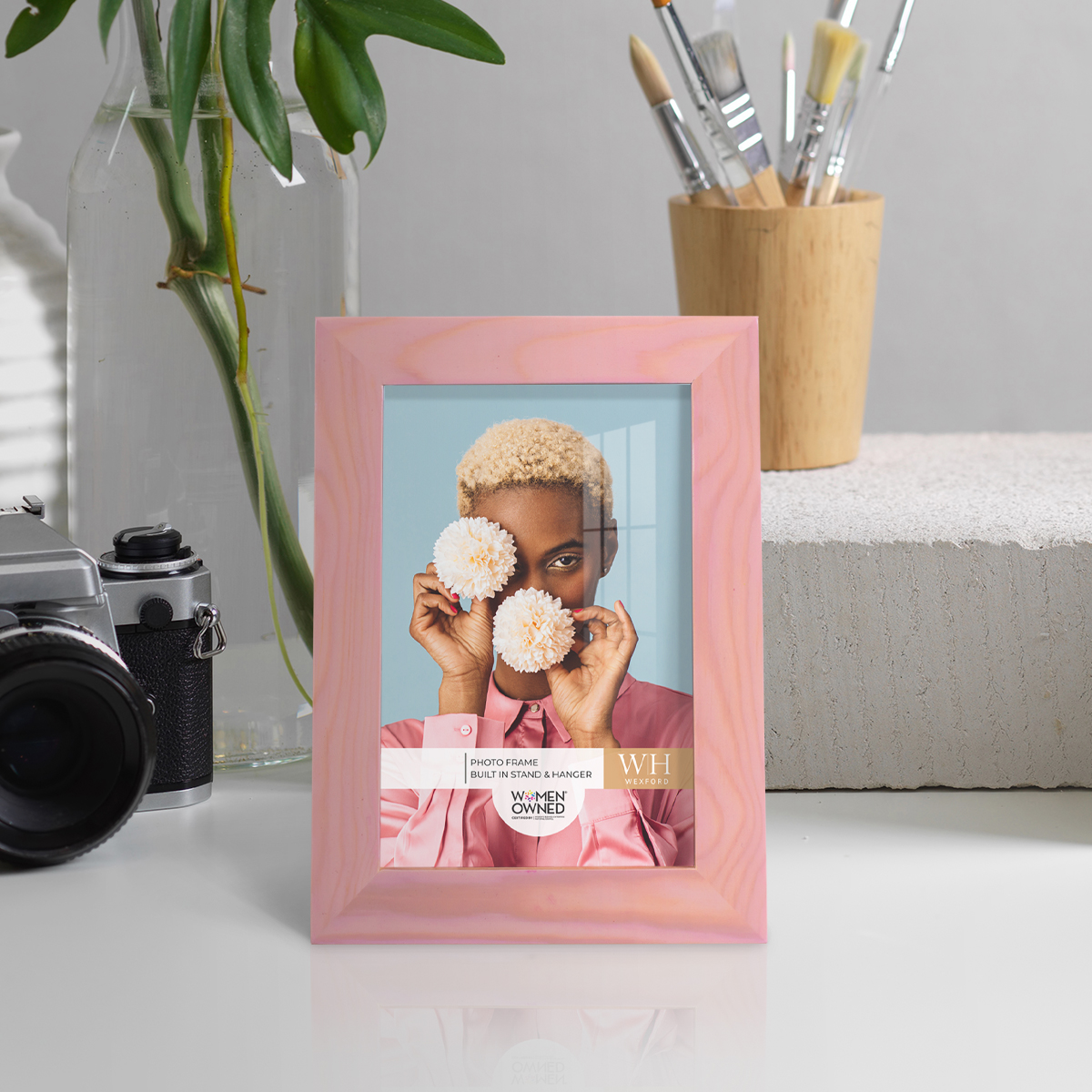 Woodgrain 4 in. x 6 in. Sunset Pink Picture Frame