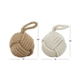thumbnail image 4 of DecMode Jute Coastal Twisted Patterned Knot Sculpture Set of 2 7"W x 14"H, with Brown and White Finish, 4 of 13