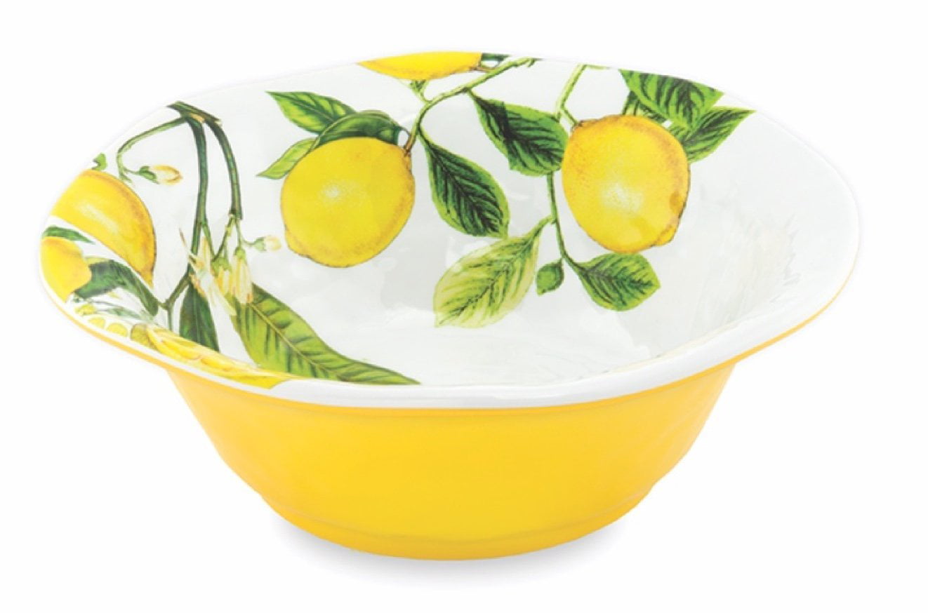 Details about   Yellow Lemon melamine Salad Serving Bowl Dish The Mulino New 11" x 3.5"   New 