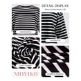 thumbnail image 4 of MOYIKO Striped T Shirts for Women 3/4 Length Sleeve Crewneck Casual Loose Fit Tees Summer Tops, 4 of 7