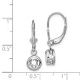 thumbnail image 2 of White Sterling Silver Earring Drop & Dangle Women'S Cubic Zirconia CZ Round Clear 26 mm 7, 2 of 2