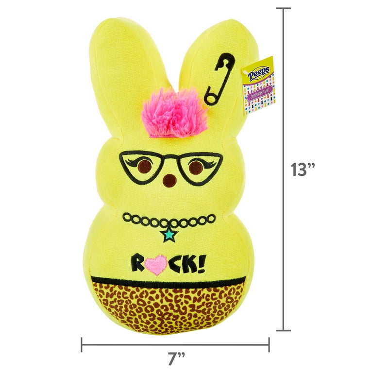 Peeps Peep Easter 15in Emo Yellow Punk Rock Bunny Plush New with
