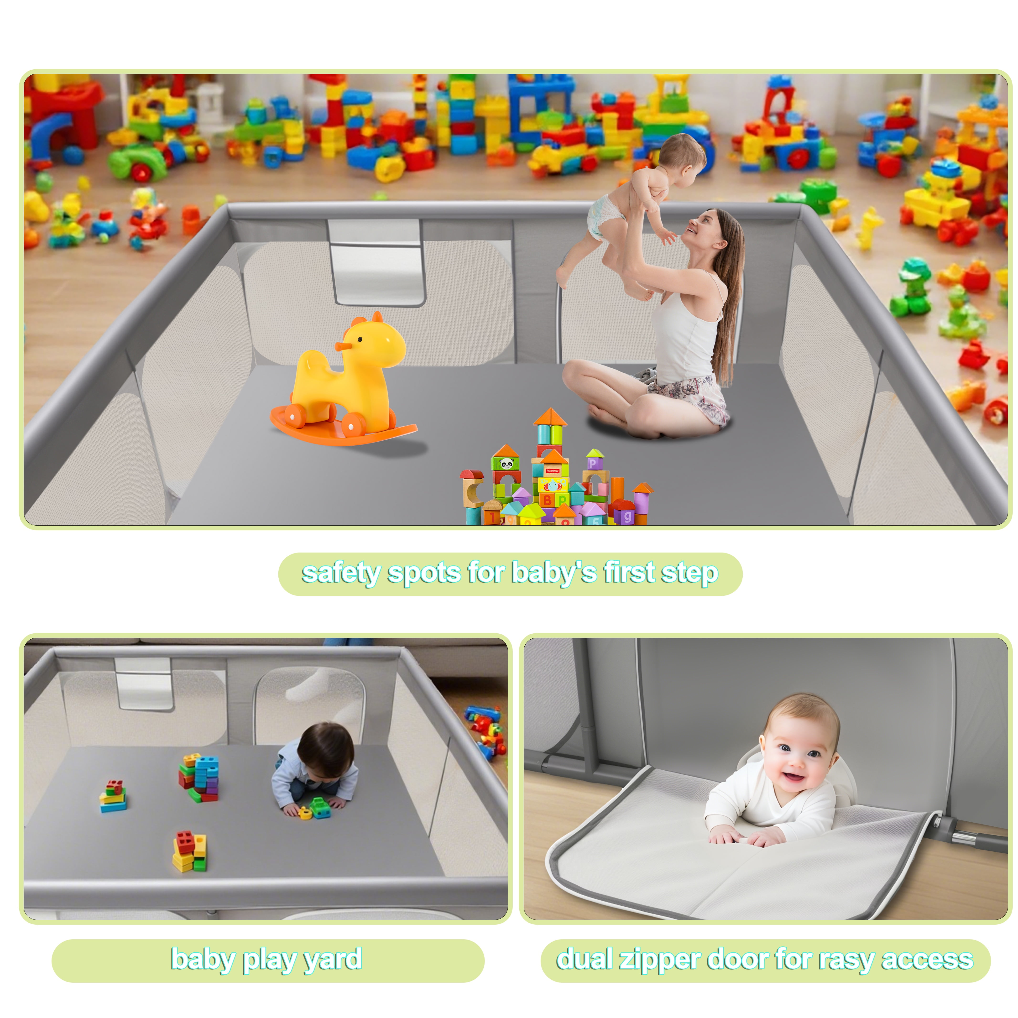 XDMTWLKJ Baby Playpen 79x79 in Extra Large Play Yard Gate Fence for Babies and Toddlers