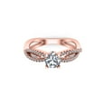 thumbnail image 2 of RKC Round GRA Moissanite Criss Cross Engagement Ring 925 Silver 14K Rose Gold Plated Wt 3.50 gm Width 2.20 MM, 2 of 2