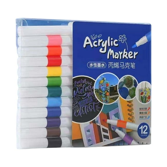 12/24/48 Color Acrylic Markers Set Acrylic Paint Pen Waterproof Acrylic Pen Acrylic Paint Marker for Glass Rock Painting