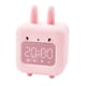 thumbnail image 2 of Reloj despertador con forma de conejito, herramientas para mesa de despertador, relojes de escritorio, luz nocturna, alarma musical Rosado, 2 of 9