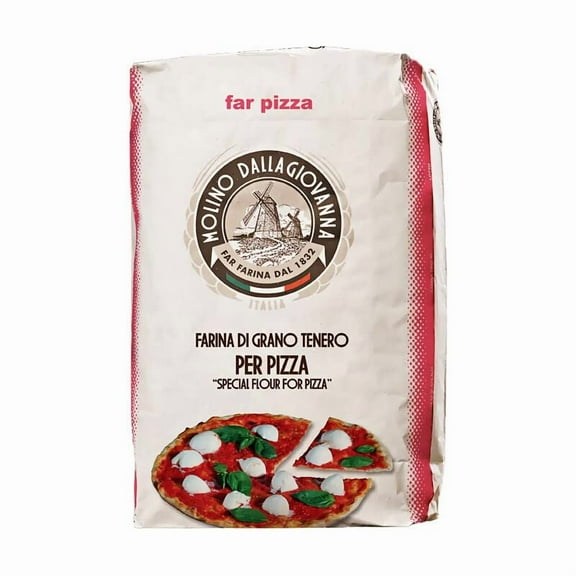 Molino DallaGiovanna Rossa 00 Pizza Flour - Farina Di Grano Tenero Italia - Soft Wheat Flour Special For Pizza, For Professional Use - 5KG (11LB) 14,0 protein 390 W