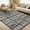 Green Brown, variant on 2*6ft/4*6ft/5*7ft/8*10ft/9*12ft/10*13ft Area Rug-Perfect for Living Room Bedroom Bedside Nursery Office, Low Pile Washable Neutral Soft Faux Wool Carpet, Non Slip Distressed Modern Plaid Area Rug