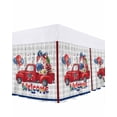 thumbnail image 2 of Independence Day Red Truck Bed Skirt California King Size 18 Inch Drop, Welcome Red Blue Star Balloon Cherry Gray Plaid Adjustable Elastic Dust Ruffles Bedskirt Wrap Around Pleated Mattress Cover, 2 of 9