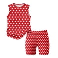 thumbnail image 4 of Summer Outfits for Children Girls Size 7-8 Two Piece Outfits Cute Preppy Clothing Sets Vacation Short Sleeve Tee Top and Y2K Shorts Athletic Activewear Red 12-13 Years, 4 of 7