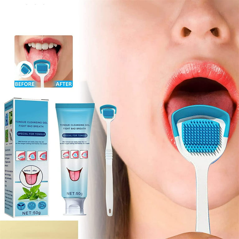 2PCS Tongue Scrapers, Reduce Bad Breath Tongue Cleaner, BPA Free, Get Rid  of White Tongue, Dentist