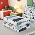 thumbnail image 5 of Manfei Modern Christmas Tree Zipper Twin Comforter Sets with Fitted Sheet and 2 Pillowcases,Xmas Holiday Season Zipper Bedding Set,Light Gray Reversible,4 Pieces, 5 of 7