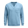 thumbnail image 5 of Mens Waffle Long Sleeve Shirt Big and Tall V Neck Shirts Warm Quilted Pullover Shirts Plain Relaxed Fit Knit Tops, 5 of 5