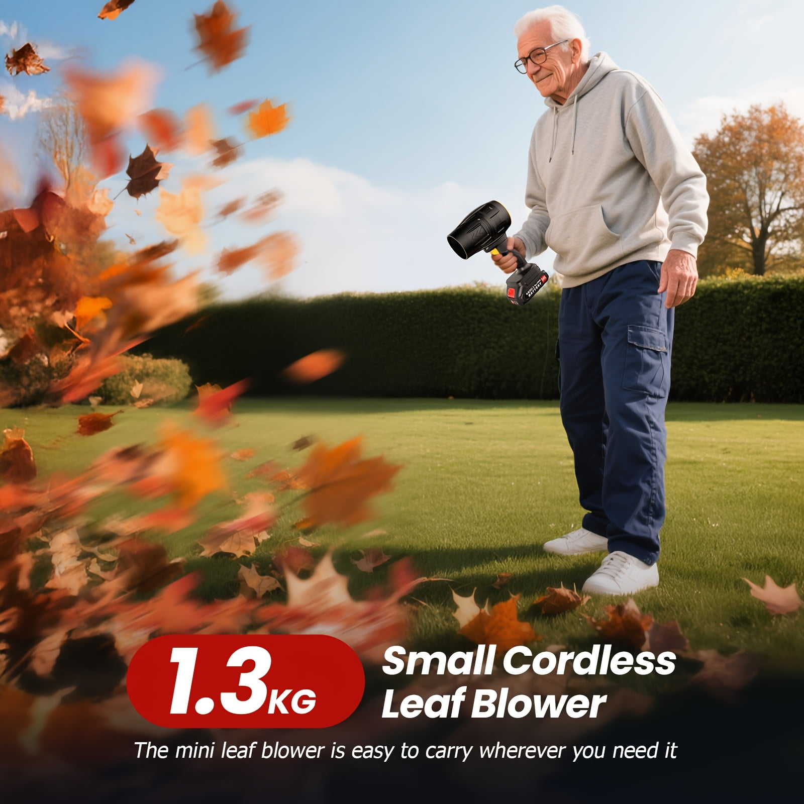 40,000 RPM Cordless Leaf Blower, 21V Rechargeable High Pressure Air Blower, Jet Dryer for Car & Outdoor, Handheld for Leaves Dust Snow, Holiday Gift