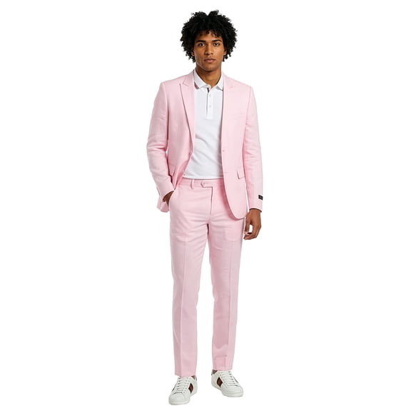 Tazzio Skinny Fit Linen 2 Piece Suit Set