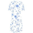 thumbnail image 5 of Yghzkop Women's Summer Floral Print Short Sleeve Dress Round Neck Casual Sundress Loose Fit Breathable T Shirt Dress Everyday Midi Dress, 5 of 5