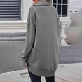 thumbnail image 6 of Summer !DianGeFu Ribbed Dresses for Plus Size Women In Fall 50% Off Clear,Fashion Women's Casual Long Sleeve Solid Turtleneck Zipper Pocket Ladies Tops Blouse,Gray,XL, 6 of 9