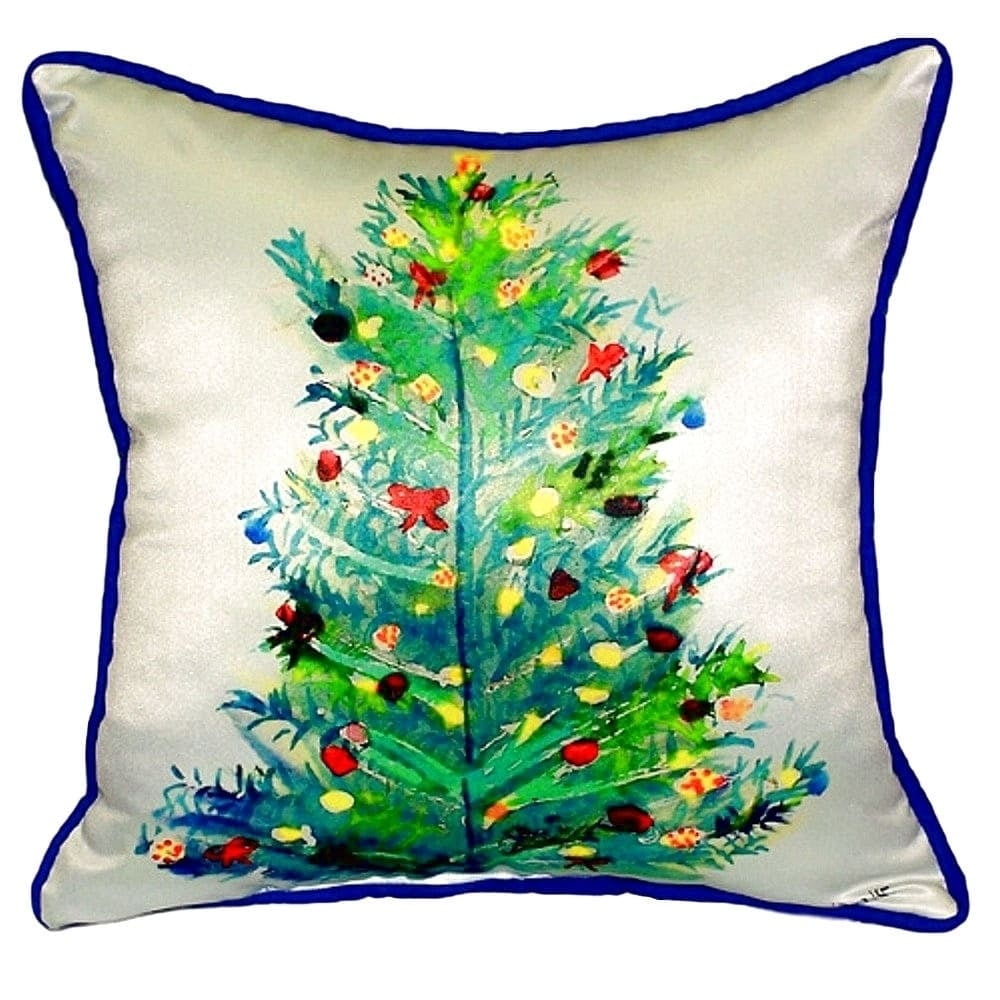 Betsy Drake Christmas Tree Small Indoor/ Outdoor Throw Pillow - Walmart.com