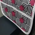 thumbnail image 3 of Teen Room Microwave Oven Cover, Abstract Geometric Minimalist Lines and Square Cubes Print, Water Resistant Organizer with Pockets for Kitchen, 36" x 12", Magenta Black and White, by Ambesonne, 3 of 4