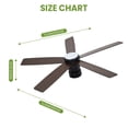thumbnail image 4 of Yiwa Modern 52 Inch Ceiling Fan, Includes LED Light, Remote Control, and Silent Reversible DC Motor for Bedroom or Living Room, 4 of 7