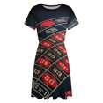 thumbnail image 4 of Oulette, Gambling,dice,casino Dress Fashion Beach Short Sleeve Dresses Female Party Printed Sundress, 4 of 7