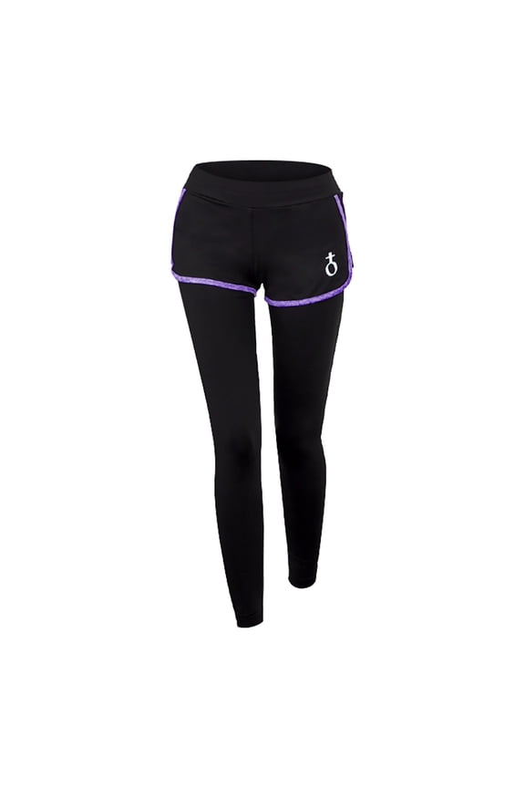 Stretch Skinny Yoga Pants with Hole Yoga Full Length Pants Women's Yoga high elastic speed dry fake two pieces of running sports Leggings Ladies' Bell Buttom Yoga Pants