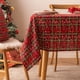 thumbnail image 1 of Xiao Hua Mantel rectangular a cuadros navideños para decoración de fiestas navideñas de estilo rústico. Copos de nieve a cuadros rojos y verdes. Tamaño B: 35 x 35 pulgadas., 1 of 5