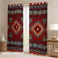 thumbnail image 3 of Feelyou Red Boho Aztec Black Out Curtains for Women, Rustic Countryside Curtains Pack of 2 (42x63 Each), Western Retro Fashion Bedroom Curtains, Curtains and Drapes Room Decor, 3 of 7